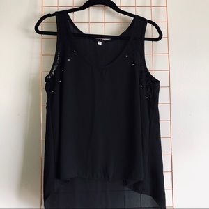 shine on you | Black Studded Detail Top